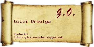 Giczi Orsolya névjegykártya
